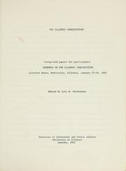 Cover of: The Illinois Constitution: final report and background papers.