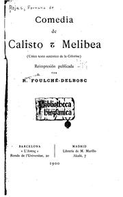 Comedia de Calisto y Melibea by Fernando de Rojas