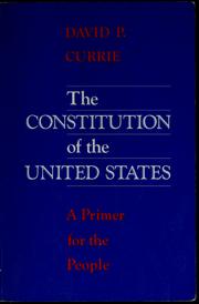 Cover of: The Constitution of the United States: a primer for the people