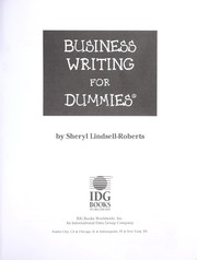 Cover of: Business writing for dummies