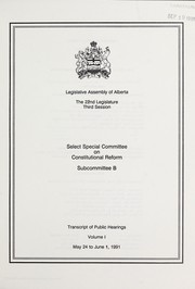 Cover of: Transcript of public hearings. Volume I, May 24 to June 1, 1991