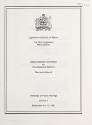 Cover of: Transcript of public hearings. Volume II, September 9 to 27, 1991