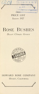 Cover of: Rose bushes, desert climate grown: first price list : season 1927