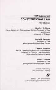 Cover of: Constitutional Law, 1997 Supplement