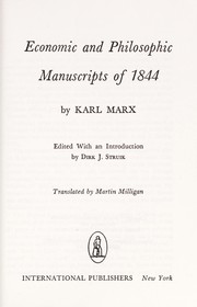 Cover of: Economic and Philosophic Manuscripts of 1844