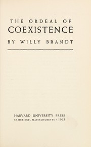 Cover of: The ordeal of coexistence.