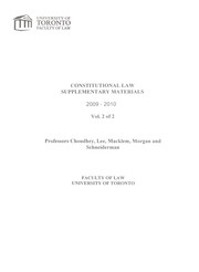 Cover of: Constitutional law: supplementary materials