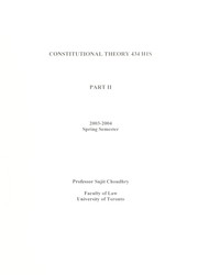 Cover of: Constitutional theory 434 H1S