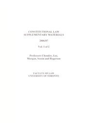 Cover of: Constitutional law: supplementary materials