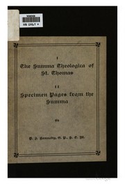 Summa Theologica by Thomas Aquinas, Kennedy, Daniel Joseph, 1862-1930