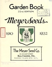 Cover of: Garden book, MeyerSeeds, 1910-1932