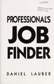 Cover of: Professional's job finder