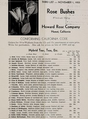 Cover of: Rose bushes, wholesale only: third list, November 1, 1933