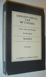 Cover of: Constitutional law of Canada: cases, notes, and materials