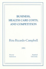 Cover of: Business, health care costs, and competition
