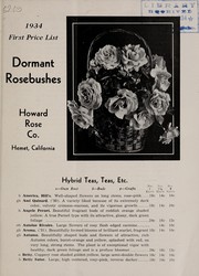 Cover of: Dormant rosebushes: 1934 first price list