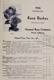 Cover of: Rose bushes, wholesale only: 1936, first price list