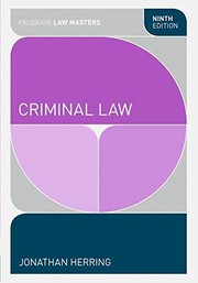 Cover of: Criminal Law by Jonathan Herring