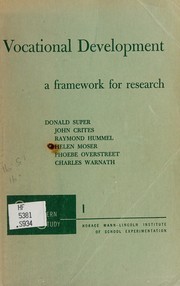 Cover of: Vocational development: a framework for research