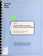 Cover of: Alternative methods for describing physician services performed and billed