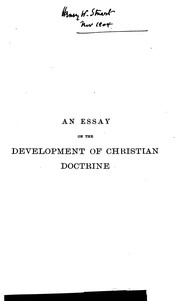 Cover of: An essay on the development of Christian doctrine