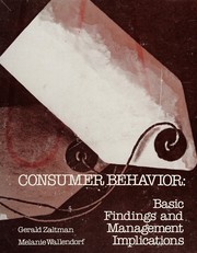 Cover of: Consumer behavior: basic findings and management implications