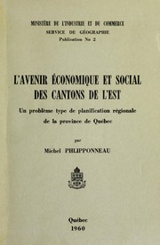 Cover of: l'avenir économique et social des contons de l'est