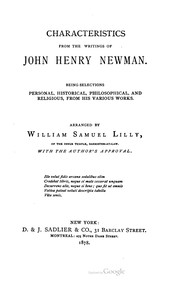 Cover of: Characteristics from the writings of John Henry Newman