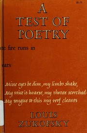 Cover of: A test of poetry