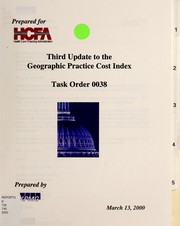 Cover of: Third update to the geographic practice cost index: task order 0038