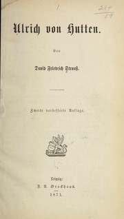 Cover of: Ulrich von Hutten.