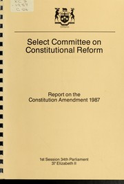 Cover of: Report on the Constitution Amendment 1987