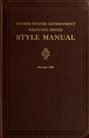 Cover of: Style manual