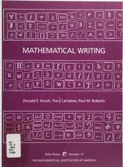 Cover of: Mathematical writing