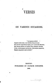 Cover of: Verses on various occasions