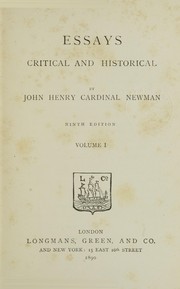 Cover of: Essays critical and historical