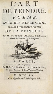 Cover of: L'art de peindre: poëme : avec des réflexions sur les différentes parties de la peinture