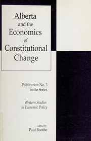 Cover of: Alberta and the economics of constitutional change
