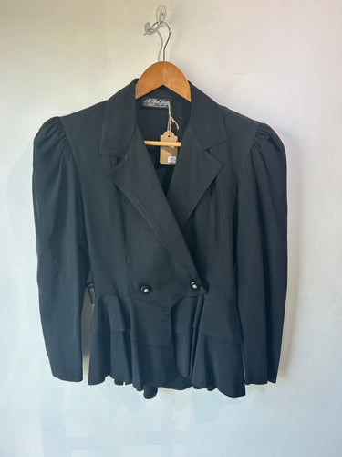 Vintage All That Jazz Black Ruffle Blazer