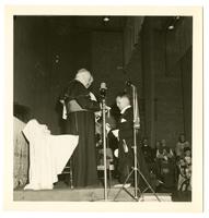 Investiture photograph of Dr. Castañeda