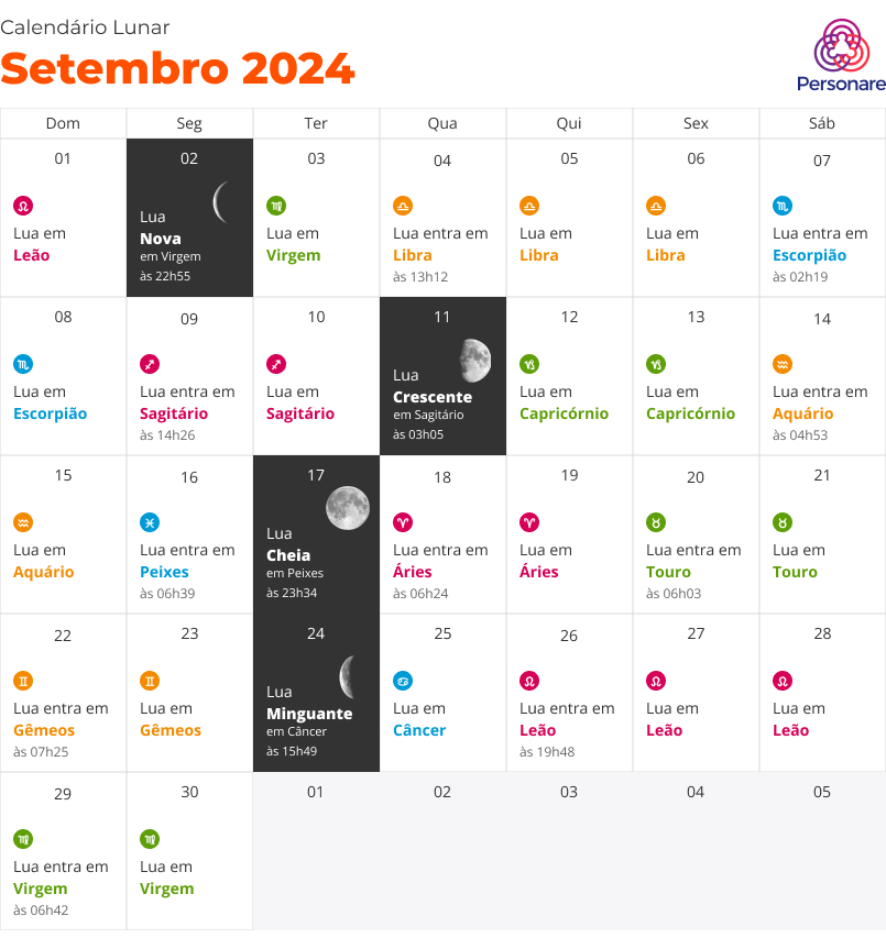 calendário lunar setembro 2024