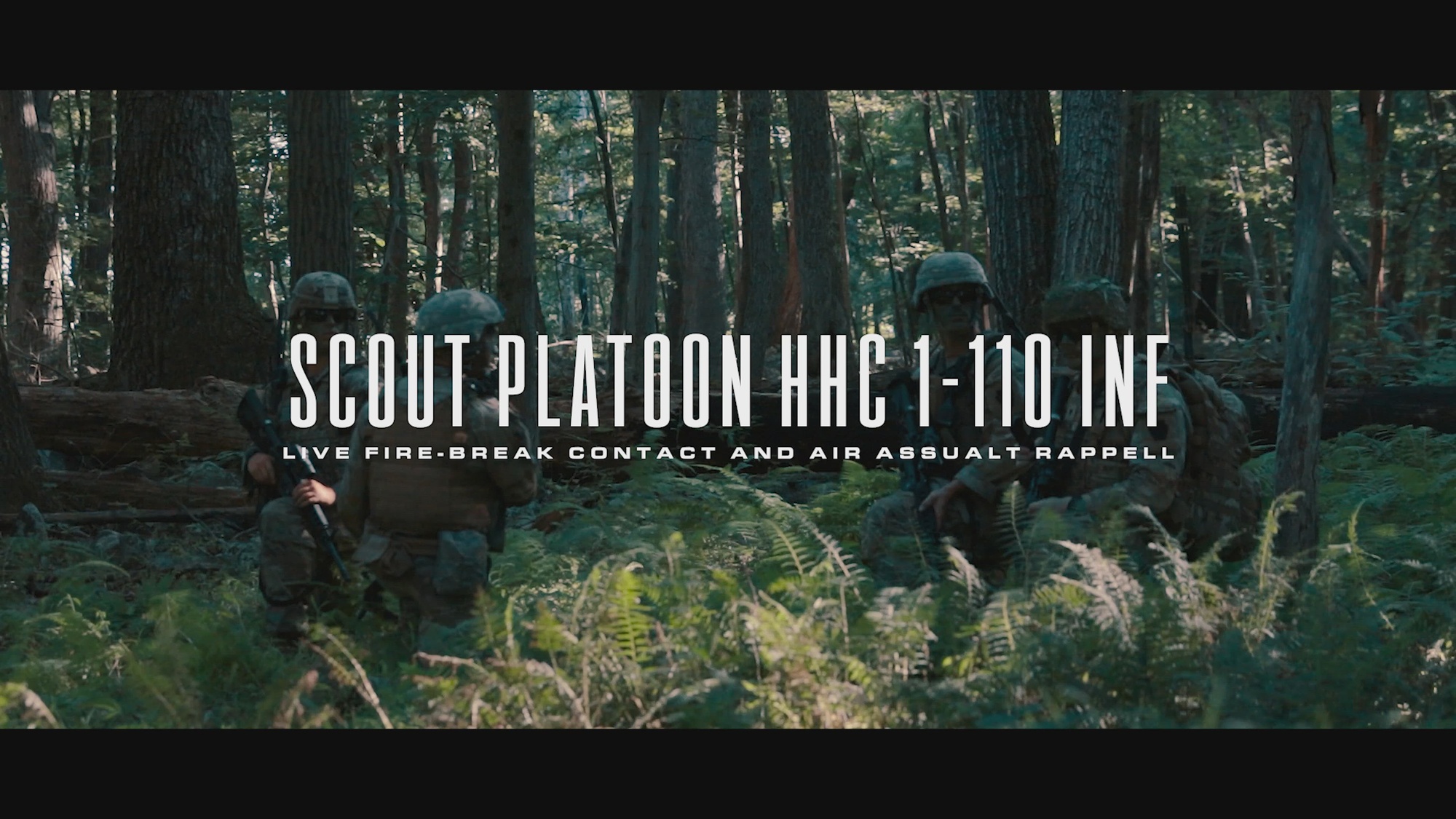 Join the scouts from Headquarters and Headquarters Company, 1st Battalion, 110th Infantry Regiment, 2nd Infantry Brigade Combat Team, as they conquer a training mission at Fort Indiantown Gap, Pa. The Soldiers were challenged with ruck marching to an area for a scouting mission on potential hostiles. The scouts then bounded back and ruck marched to their land zone for rappel training, before rappelling onto the roof for their final movement. 

Video edited by Spc. Taylor Hall