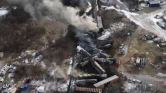 East palestine train collision led to toxins being released into the air | CHINE NOUVELLE/SIPA/Newscom