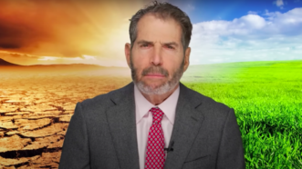 John Stossel is seen in front of two outdoor landscapes | Stossel TV