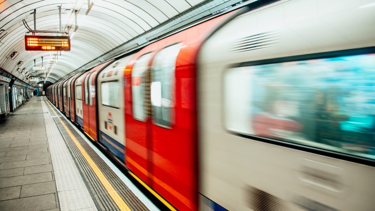 A London Underground train in motion (© MarioGuti/iStock)