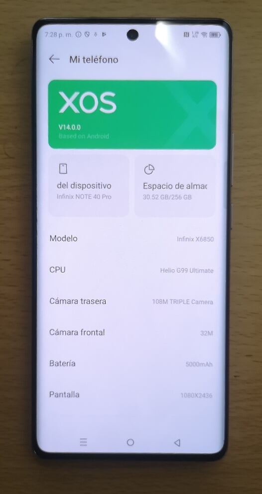 Ficha técnica del Infinix Note 40 Pro (André Suárez)