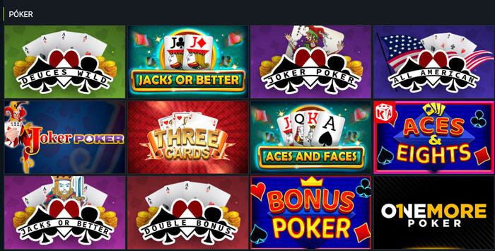 Juegos de 1xBet poker