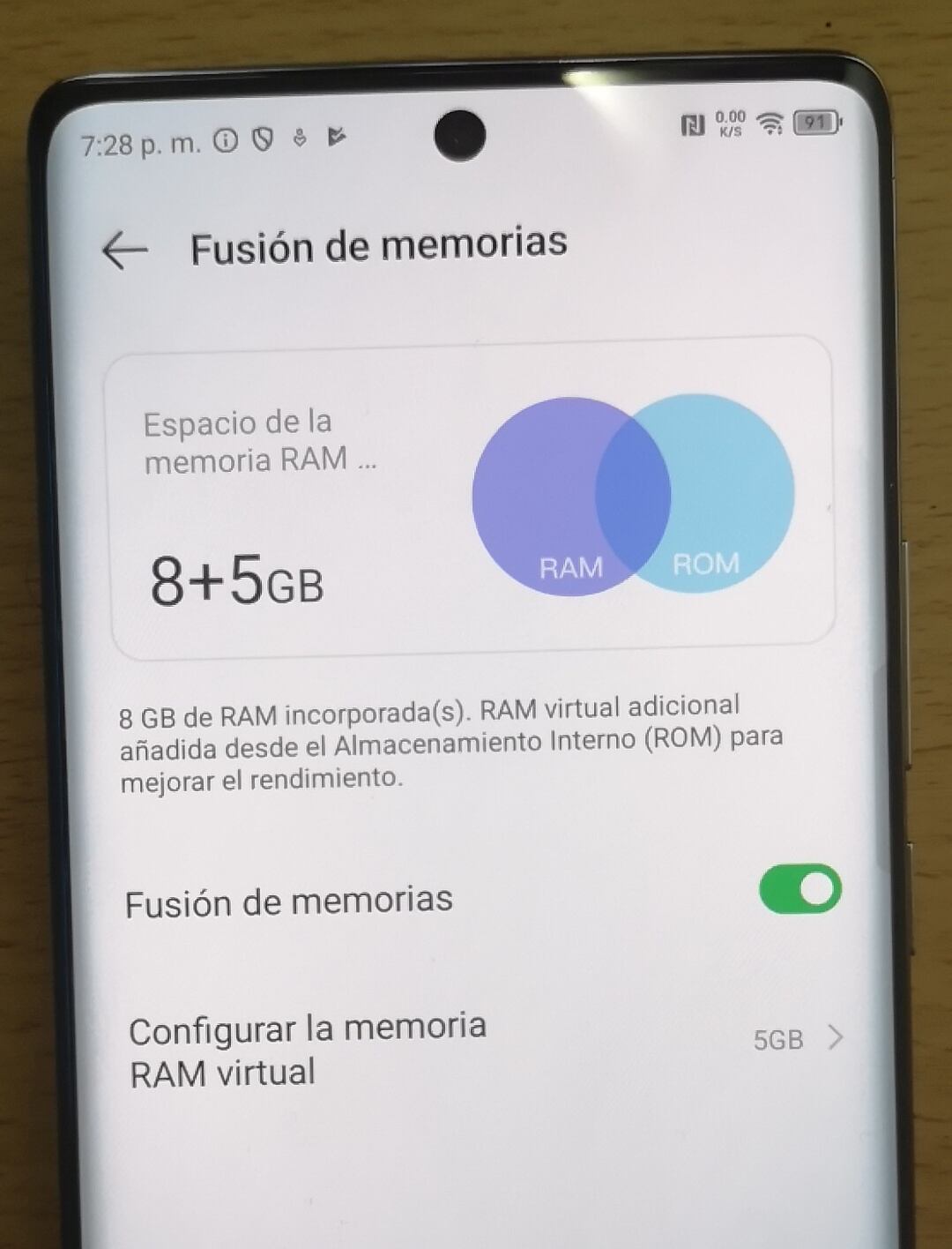 Expansión de RAM del Infinix Note 40 Pro (André Suárez)