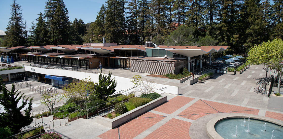 top view of lower sproul and cesar chavez buildings