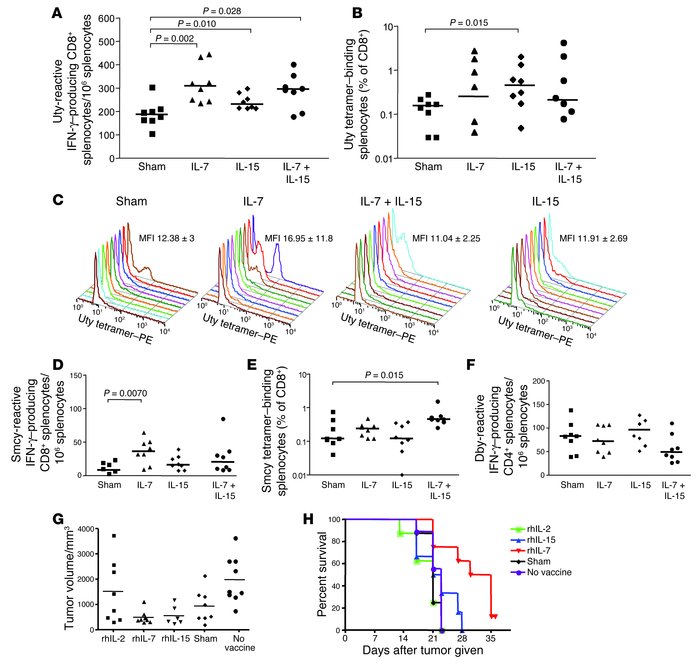 Administration of rhIL-7 or rhIL-15 with immunization results in long-te...